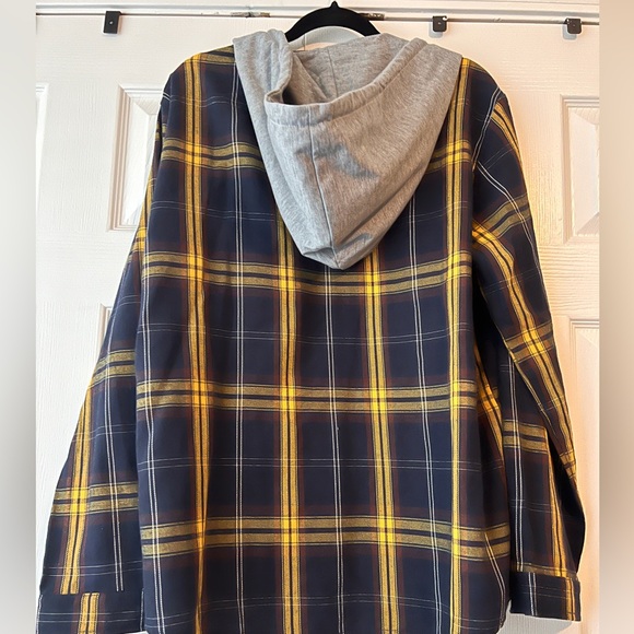Blue and Yellow Flannel with Hood - Picture 4 of 4